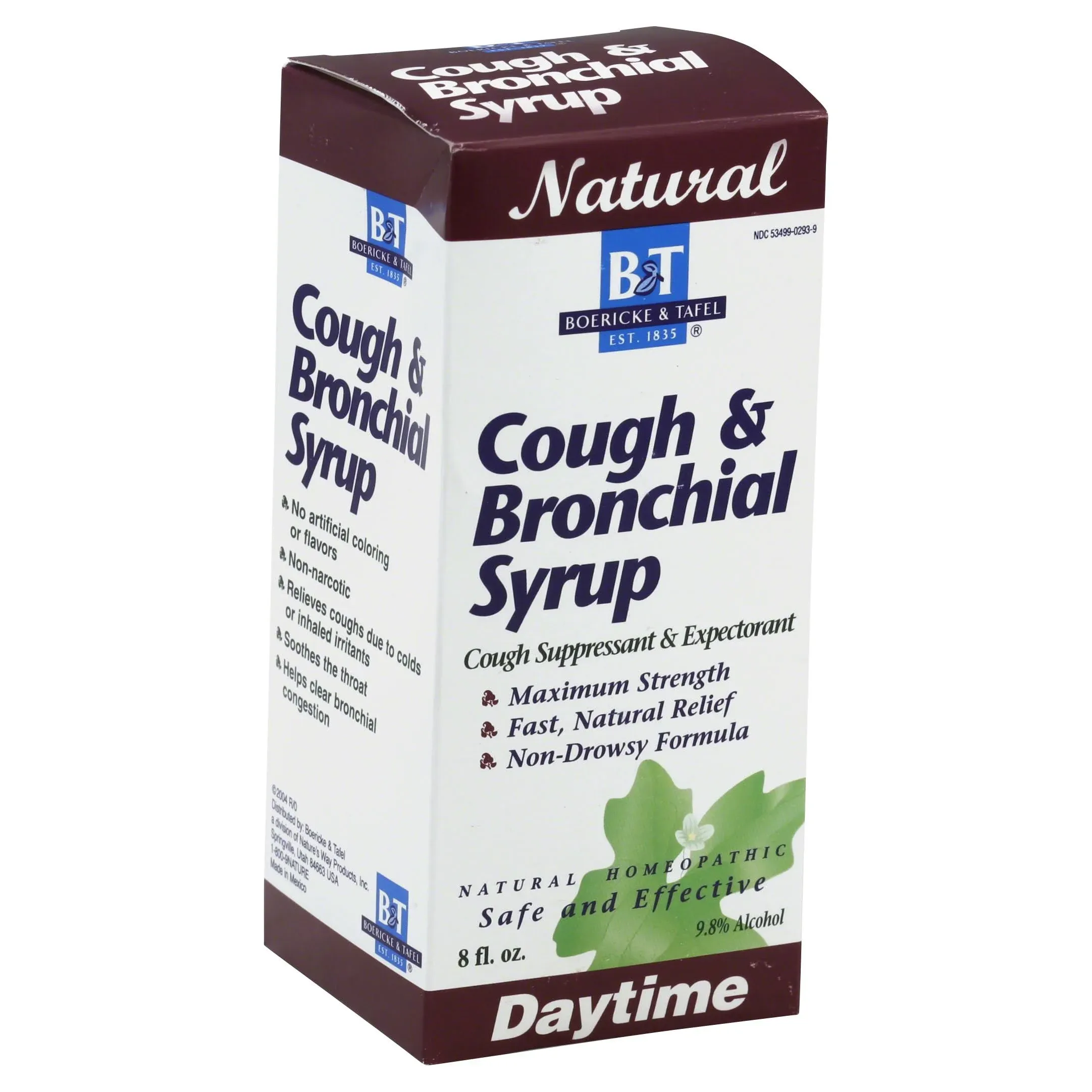 Nature's Way Boericke & Tafel Daytime Cough & Bronchial Syrup, Cough Suppressant & Expectorant, Non-Drowsy, 8 Fl. Oz