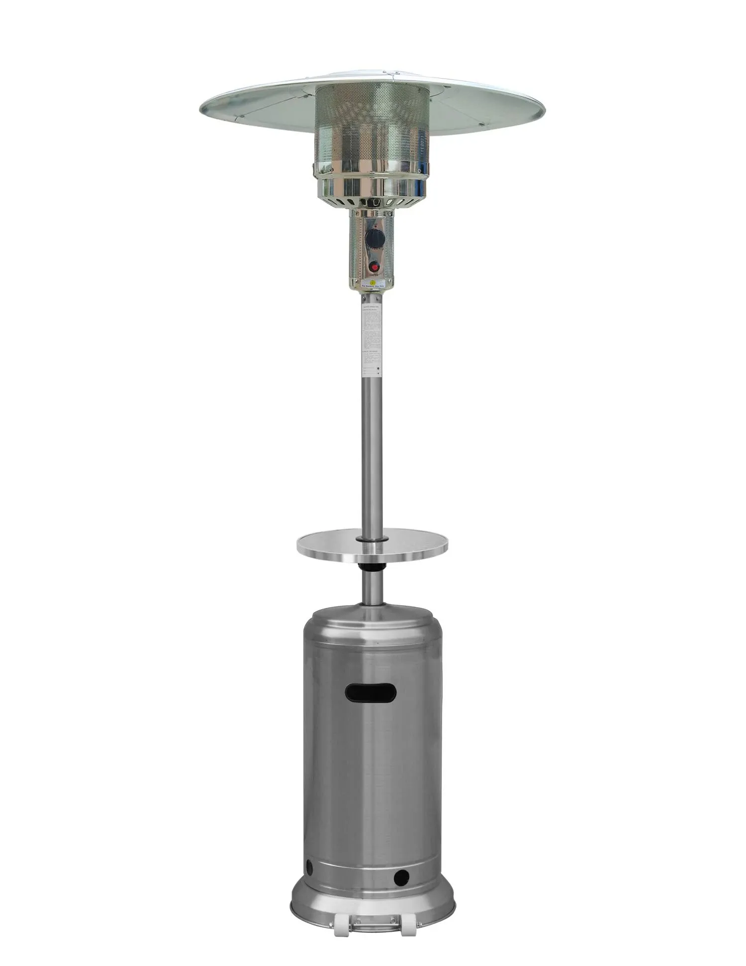 AZ Patio 87" Tall Outdoor Patio Heater with Table- Stainless Steel