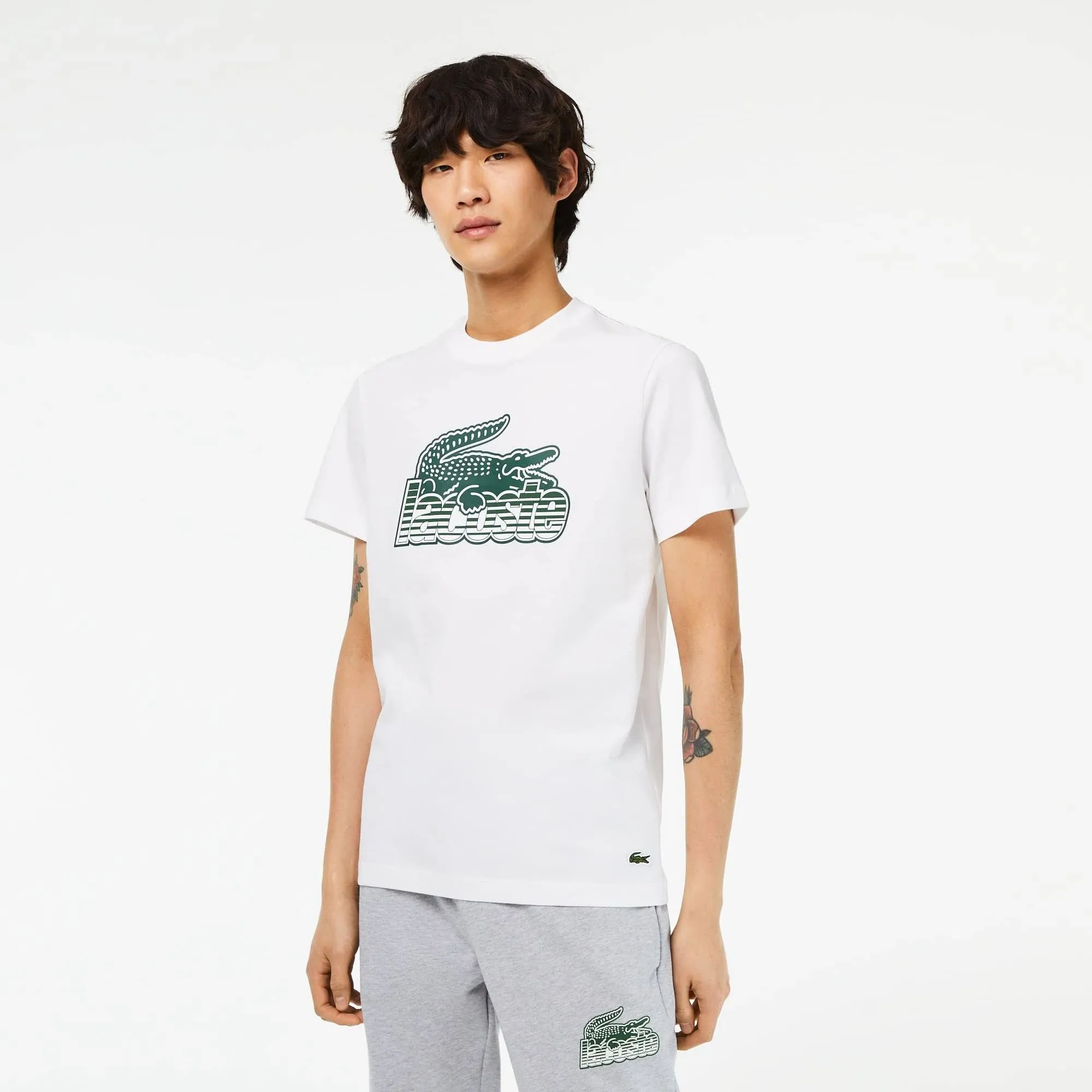 Lacoste - Cotton Jersey Print T-Shirt - White L