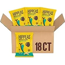 Hippeas Chickpea Puffs, Vegan White Cheddar, 0.8 Ounce (Pack of 18), 3G Protein, 2G Fiber, Vegan, Gluten-Free, Crunchy, Plant Protein Snacks