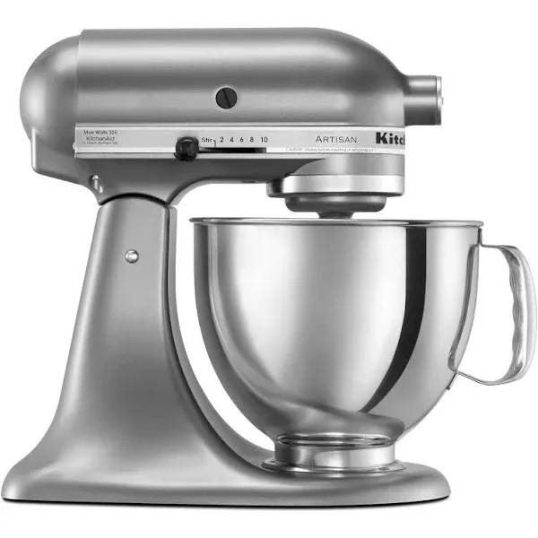 KitchenAid Artisan Series 5 Quart Tilt Head Stand Mixer with Pouring Shield KSM150PS, Metallic Chrome