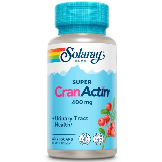 Solaray Super CranActin Cranberry Extract 400mg | Healthy Urinary Tract Support | with Added Vitamins | 60 VegCaps