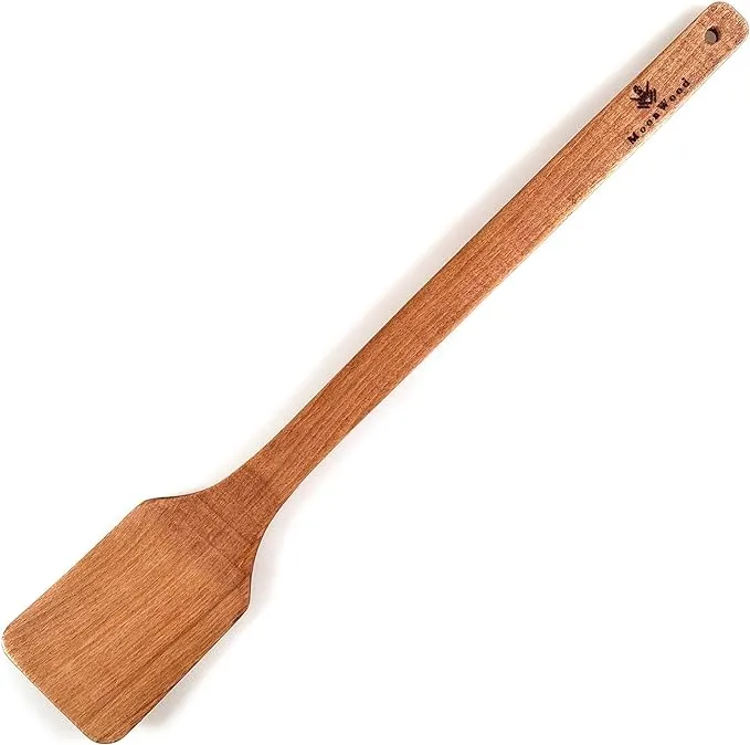 Wooden Long Spoon 18inch Big Spoon For Brewing Grill Mixing Stirring Solid Hard 