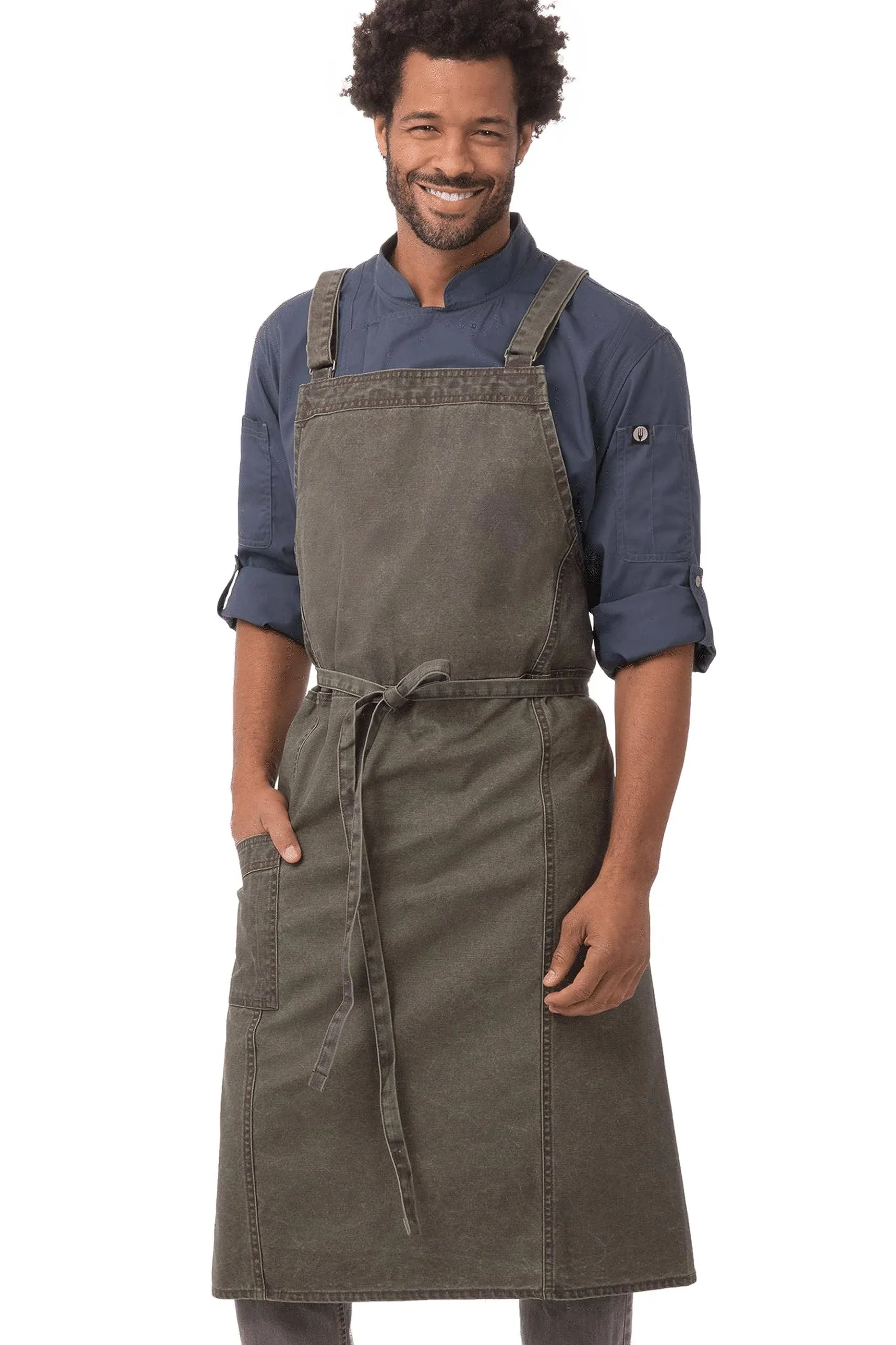 Chef Works Unisex Denver Chefs Cross-back Bib Work Utility Apron