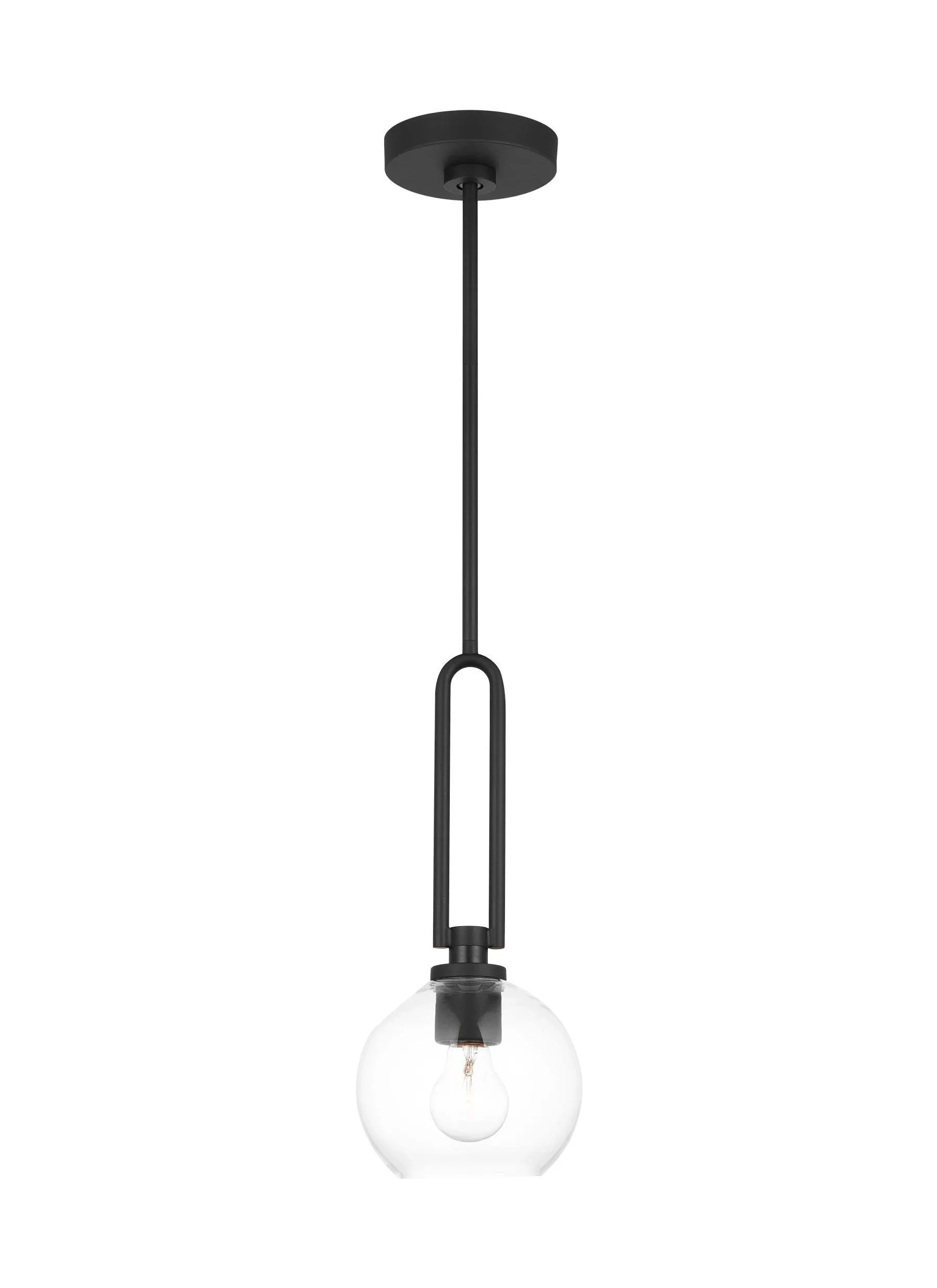 Generation Lighting Codyn One Light Mini Pendant Midnight Black-Black Cord (6155701-112)