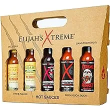 Elijah's Xtreme Hot Sauce Gift Sets - 5 Pack Award Winning Hot Sauce Sampler Includes Mango Habanero Sauce, Roasted Jalapeno Cayenne Pepper Sauce, Swe