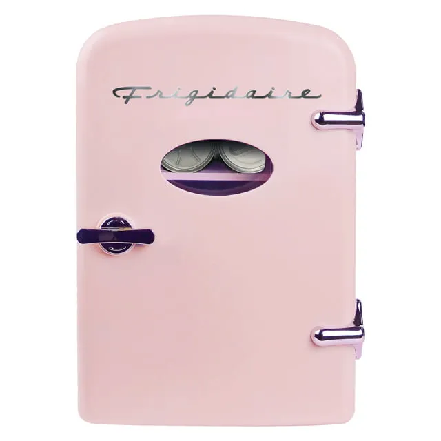 Frigidaire Portable Retro 6-can Mini Cooler, EFMIS129, Pink