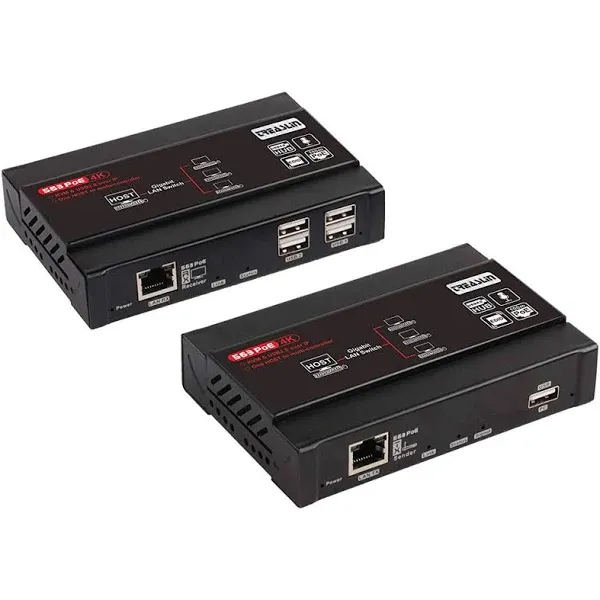 TreasLin 4K HDMI KVM USB Extender, KVM Over TCP/IP Over Cat5e/ Cat6, One to Many POE-328ft(100m), Receiver with USB 2.0 Port4 Supper HD Lossless Ultr