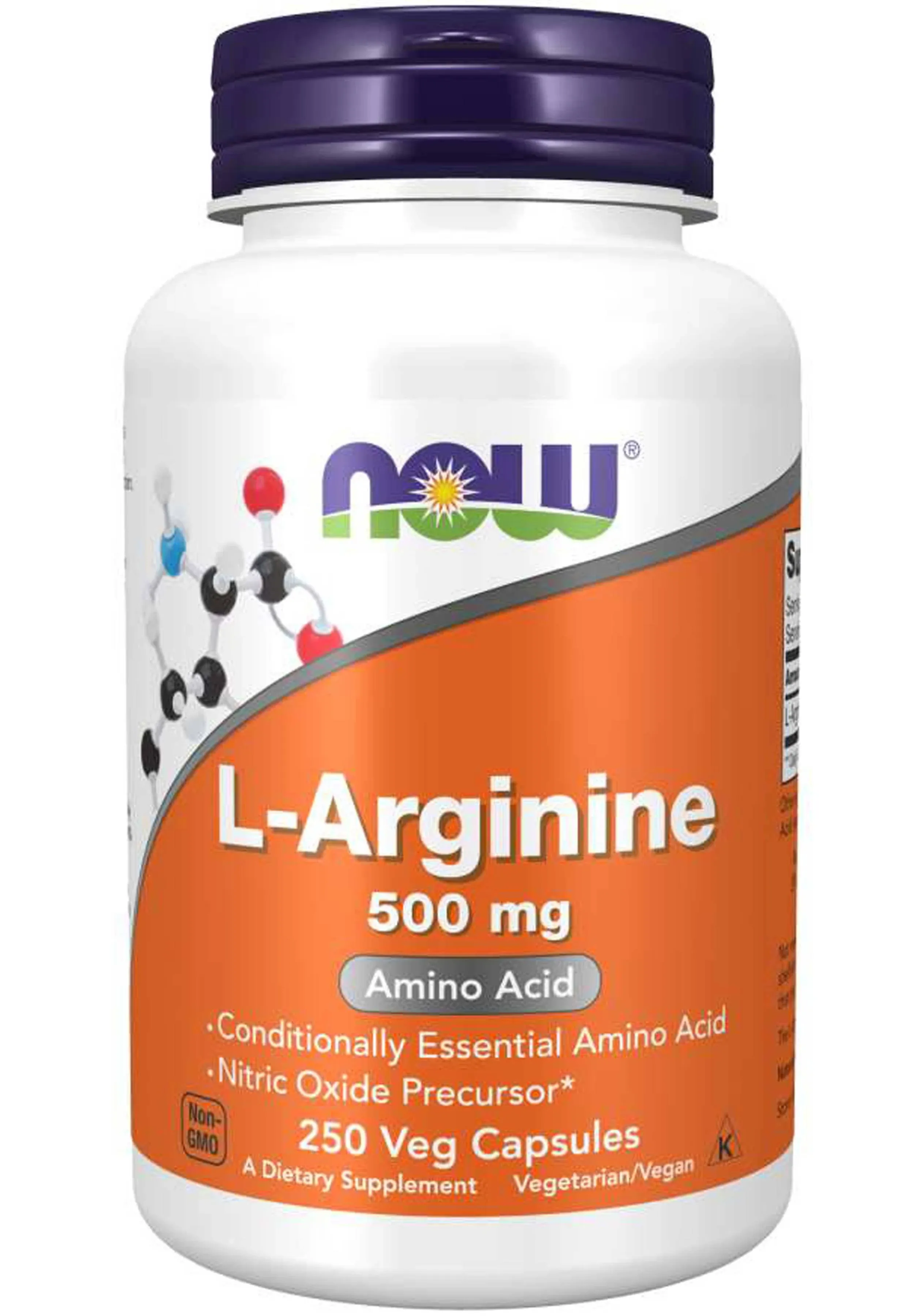 NOW Supplements, L-Arginine 500 mg, Nitric Oxide Precursor*, Amino Acid, 250 Veg Capsules