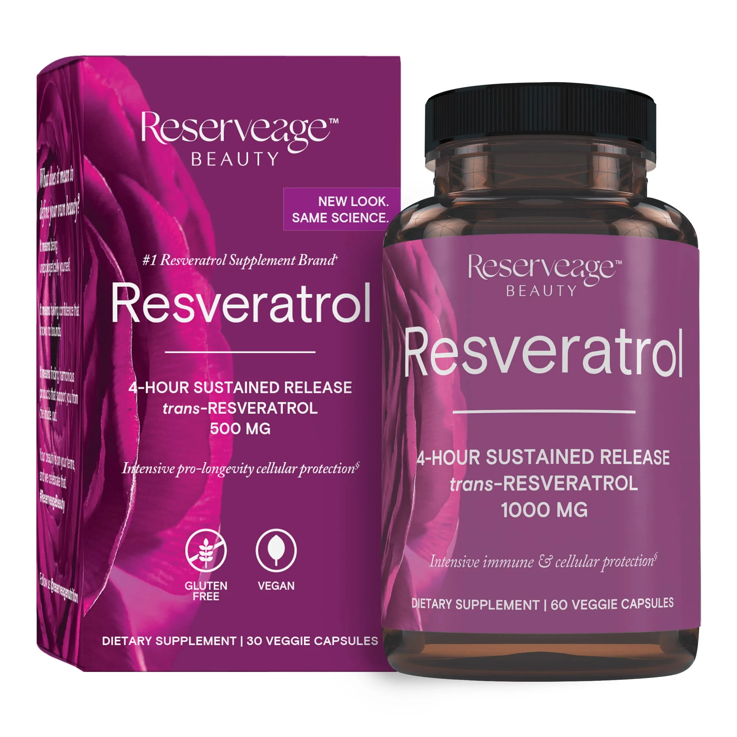 Reserveage Nutrition, Resveratrol, Trans-Resveratrol, 500 mg, 60 Veggie Capsules