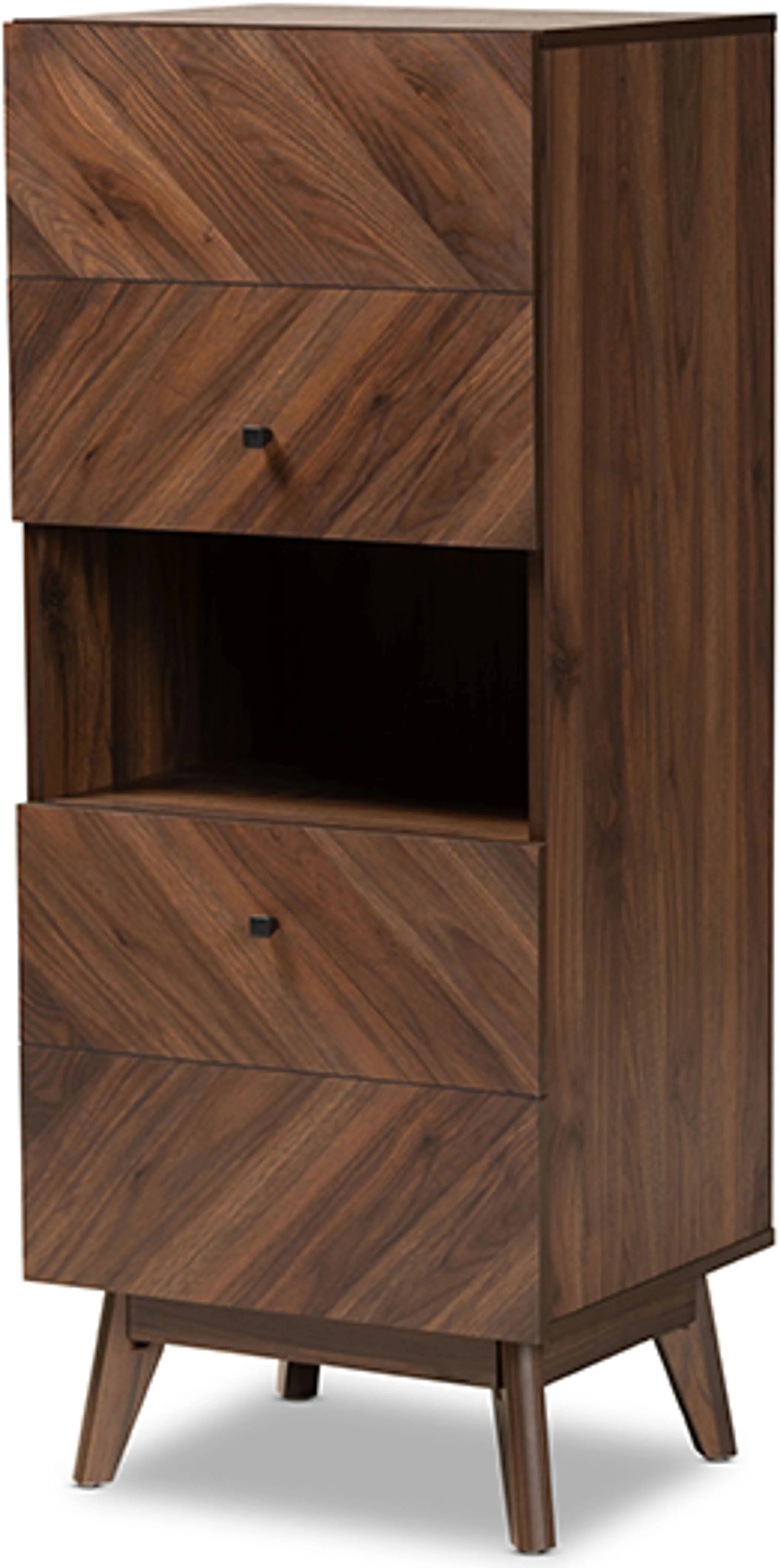 Baxton Studio Hartman Walnut Brown Finished Wood Storage Cabinet