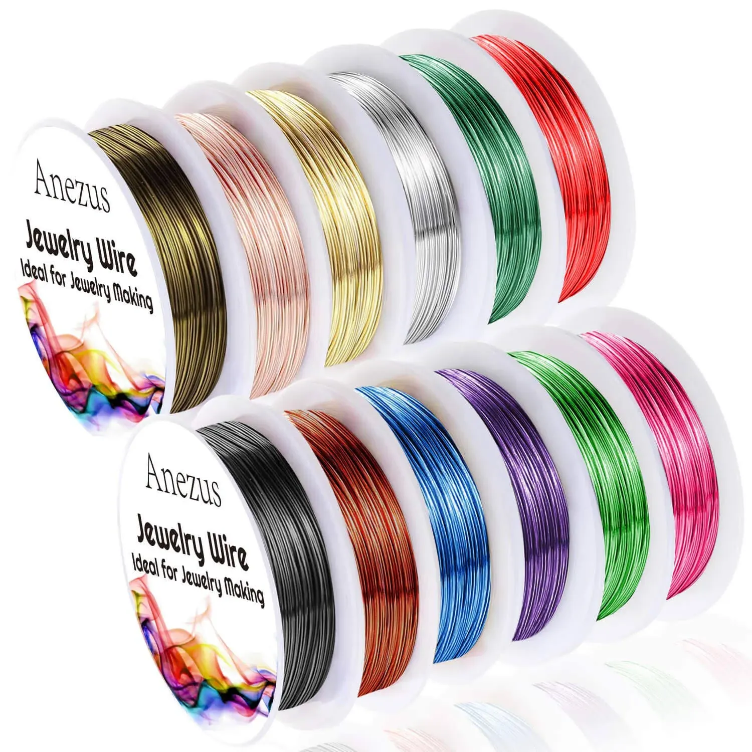 Anezus 12 Rolls Jewelry Wire Craft Wire Tarnish Resistant Beading Wire for Jewel