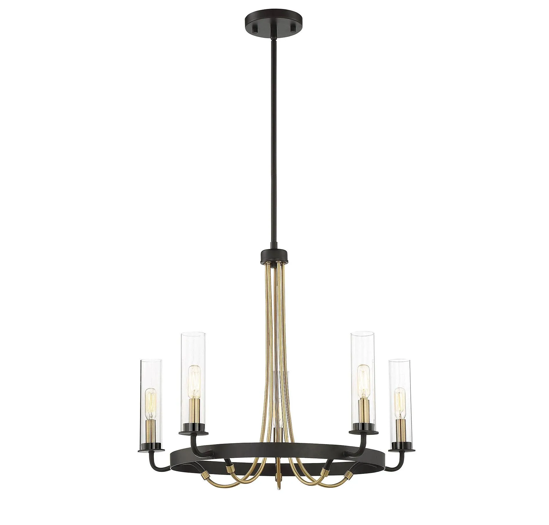 Savoy House 1-8071-5-51 Kearney 5-Light Chandelier in Vintage Black w/ Warm Brass