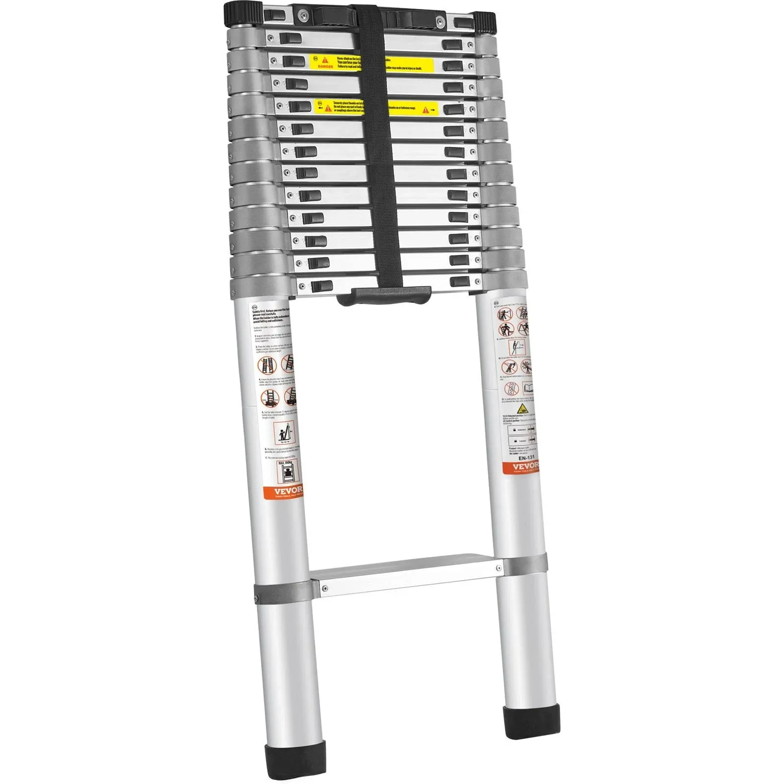 VEVOR Telescoping Ladder Aluminum Extension Step 12.5 ft Multi-Purpose Portable