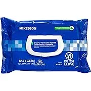 McKesson StayDry Disposable Wipes or Washcloths for Adults with Aloe, Incontinence, Alcohol-Free, Not-Flushable, 50 Wipes, 12 Packs, 600 Total