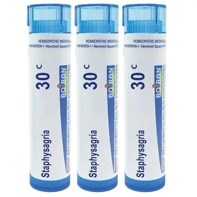 Boiron Staphysagria 30C, Homeopathic Medicine for Itching Of Surgical Wounds, 3 Count (3 x 80 Pellets)