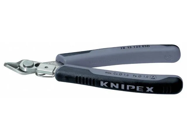 KNIPEX Tools - Electronics Super-Knips, INOX Steel, ESD (7803125ESD), 5-Inch