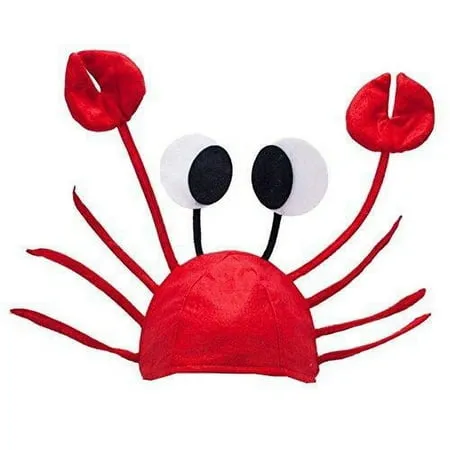 Crab Hat - Ocean Animal Hats - Fish Hats – Crawfish Costume - Under The Sea Party - by Funny Party Hats