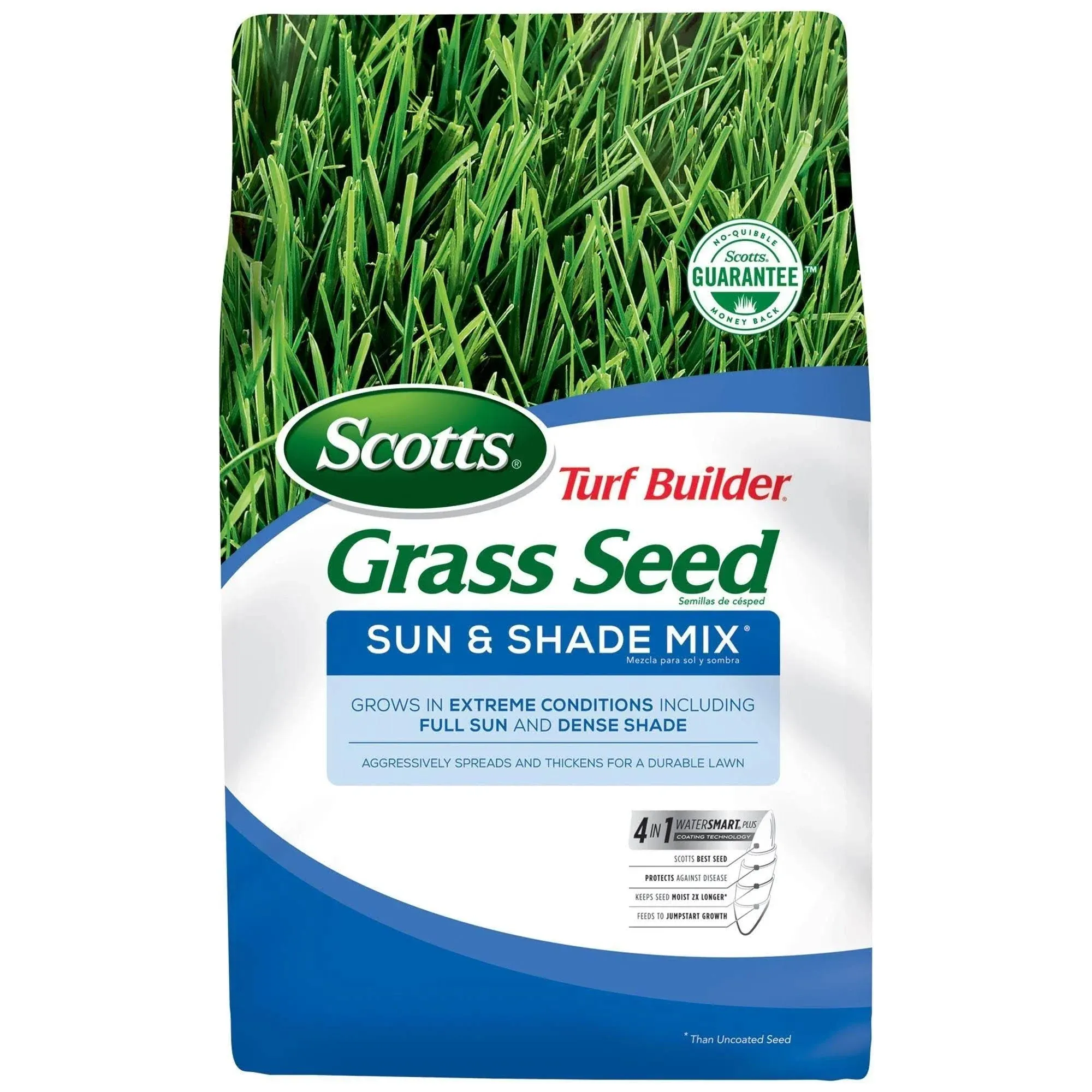 Turf Builder 16 lbs. Grass Seed Sun and Shade Mix with Fertilizer and Soil Improver Thrives in a Variety of Conditions