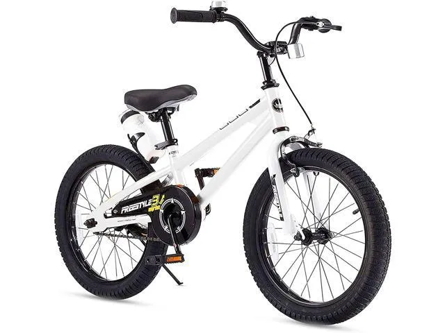 Royalbaby Freestyle Kids Bike 18 In Girls and Boys Kids Bicycle White with Kickstand