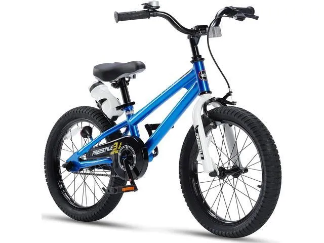 Royalbaby Freestyle Kids Bike 18 In. Girls and Boys Kids Bicycle Blue with Kickstand