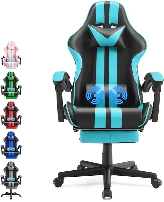 Ferghana Gaming Chair, Gamer Chair, PC Gaming Chair,Aqua Blue