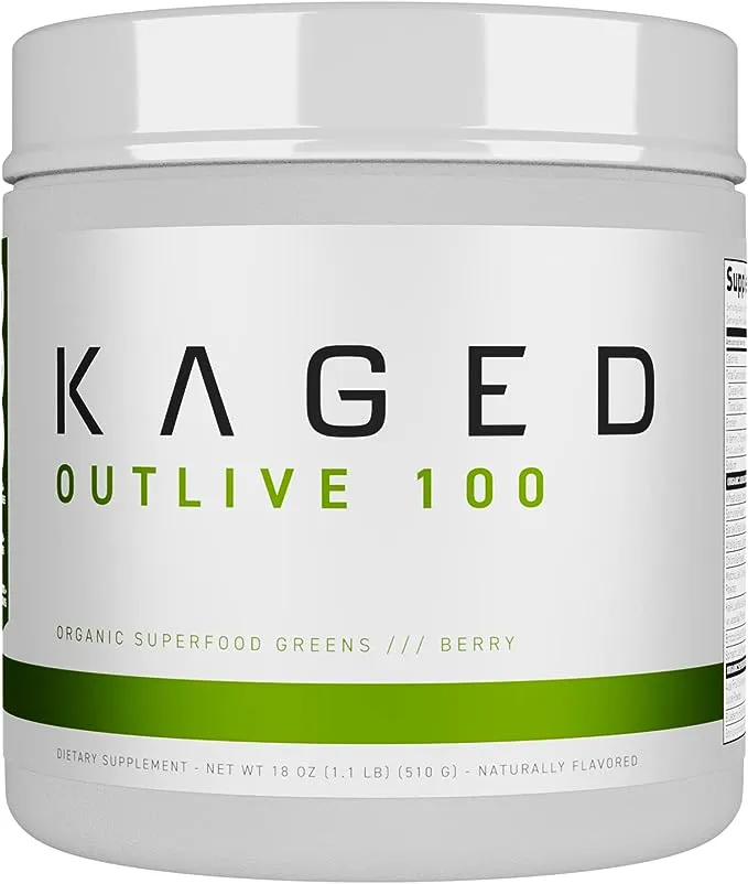 Kaged Organic Greens Superfood Powder | Berry | Wellness with Supergreens | Apple Cider Vinegar | Ashwaghanda | 30 Servings