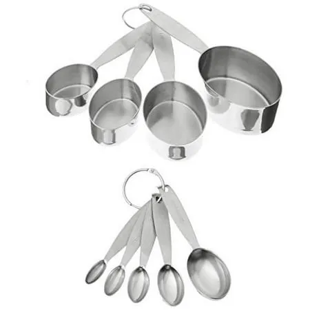 Cuisipro Stainless Steel Measuring Cup and Spoon Set