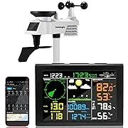 Sainlogic Professional WiFi Weather Station with Outdoor Sensor, Internet Wireless Weather Station with Rain Gauge, Weather Forecast, Wind Gauge, Wunderground, Black