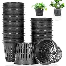 Panxxsen Net Pot, 3 Inch, Black, 50 PCS, Heavy Duty, Slotted Mesh, Hydroponic Cups, Garden Plastic, Plant Nursery, Indoor Use