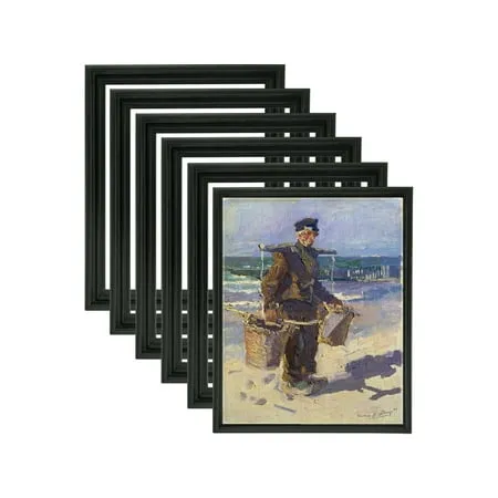 Jerry s Artarama 3/4 Core Floater 6 Pack Frames for Canvas Artwork Display [12x36 - Black] - Perfect for Home Wall Decor Bedroom Wall Art Living Room Decor - Wall Art Frame with Floating Effect