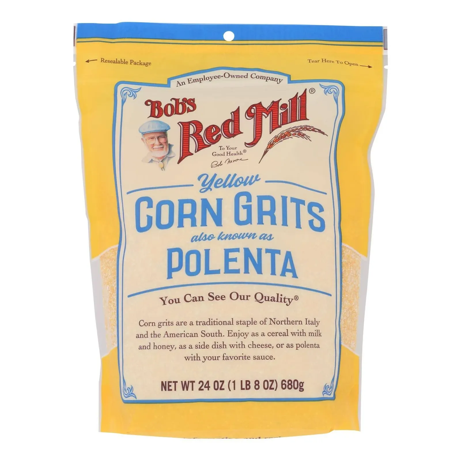 Bob's Red Mill Organic Corn Grits/Polenta, 24 Oz, Pack of 4