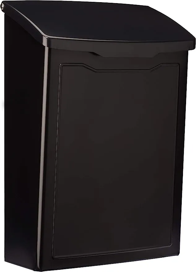 Architectural Mailboxes 2681B Black Marina Wall Mount Mailbox, Small