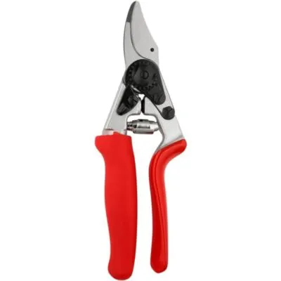 Felco Pruning Shears (F 12) - High Performance Swiss Made One-Hand Garden Pruner With Steel Blade, Red