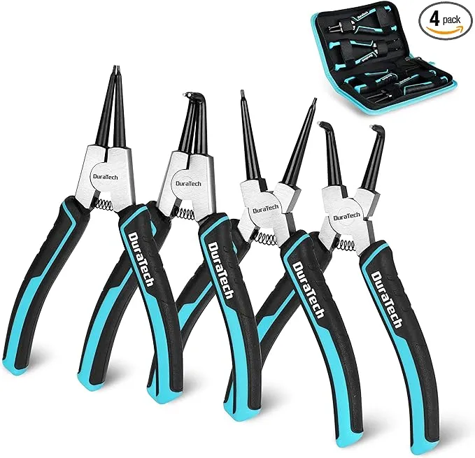 DuraTech 4 Pcs Snap Ring Pliers Set