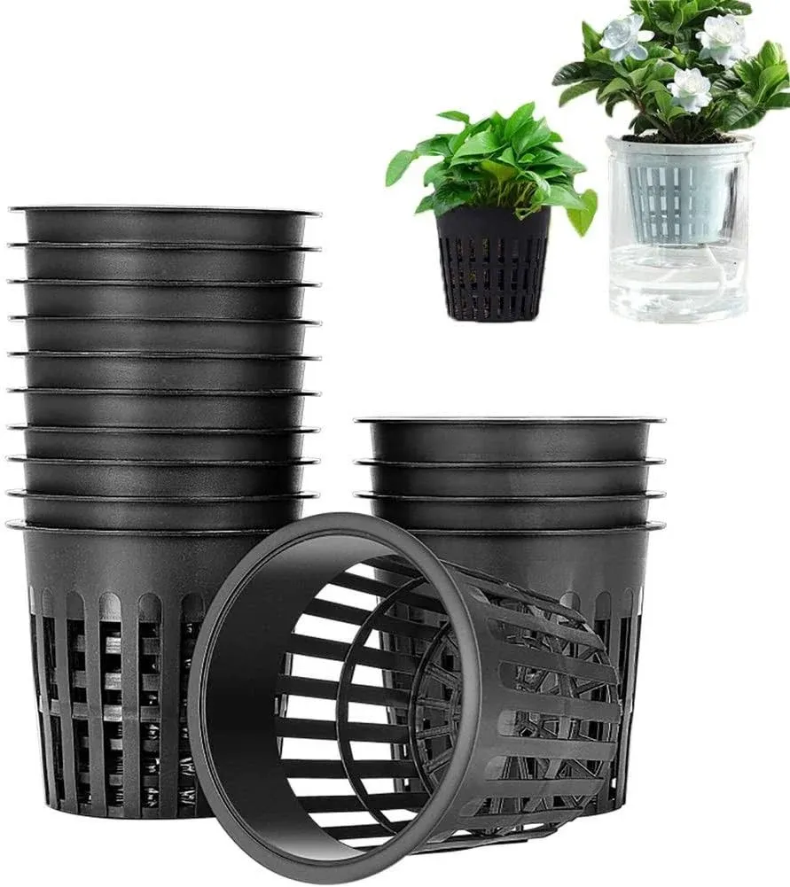 Panxxsen 50 Pcs 3 inch Hydroponic Cups,Garden Plastic Slotted Mesh Net Cups Pots ...