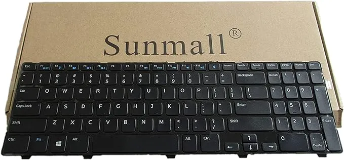 SUNMALL Laptop Keyboard Replacement Without Backlit Compatible with Inspiron 15 ...