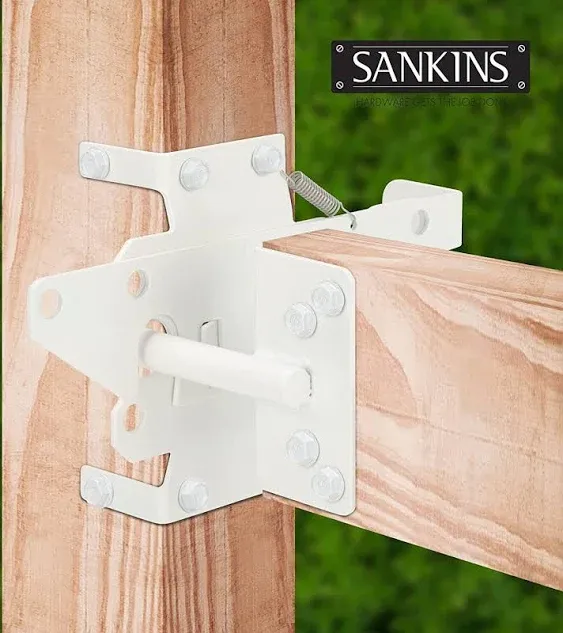 Self-Locking Gate Latch Heavy Duty Post Mount Automatic Gravity Lever