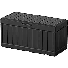 Greesum 82 Gallon Resin Deck Box Large Outdoor Storage for Patio Furniture, Pool