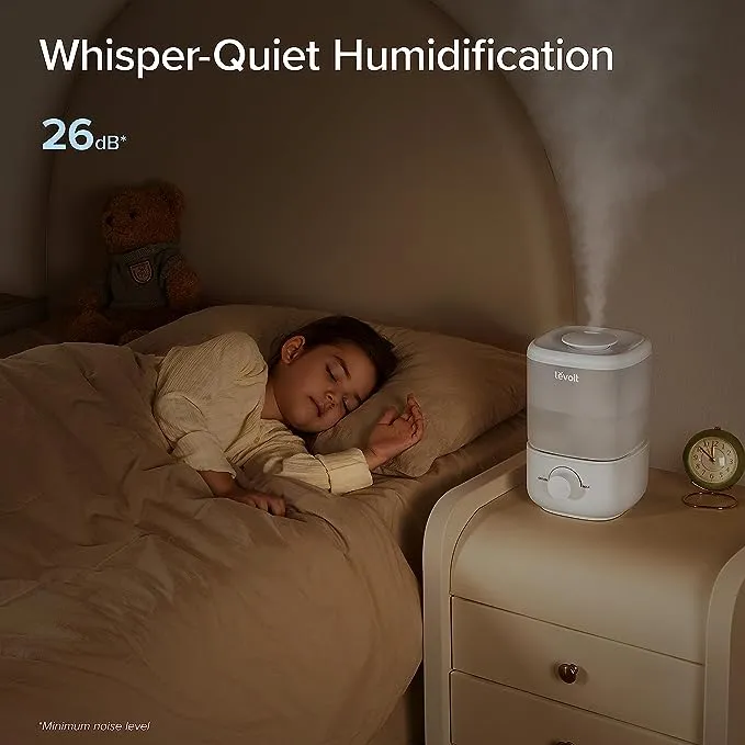 Top Fill Humidifiers for Bedroom, 2.5L Tank for Large Room, Easy to Fill &amp; Clean