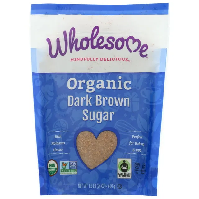 Wholesome Sugar Brown Dark Organic Ftc - 24 Ounce,  Case of 6