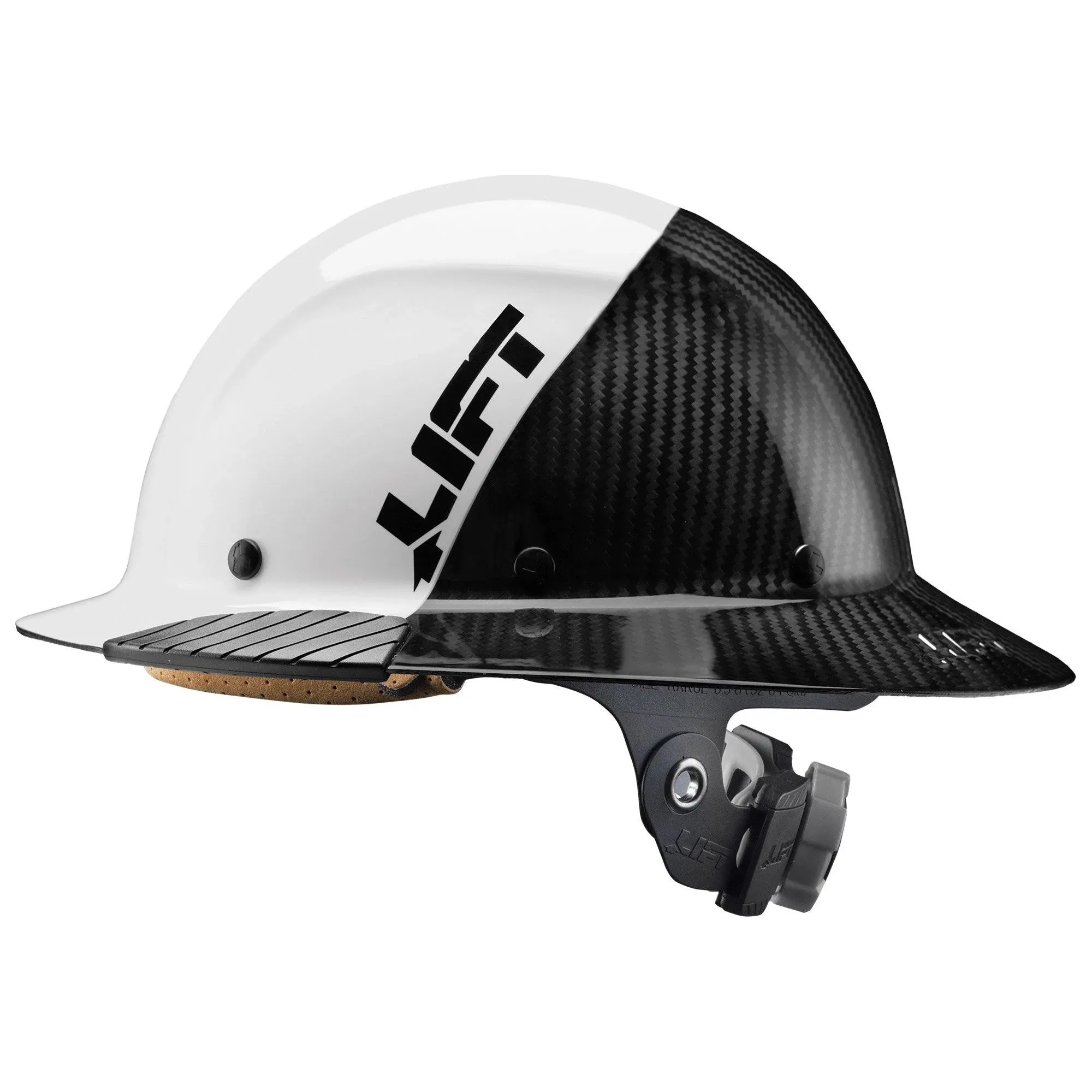 HDC50C-19WC DAX Carbon Fiber Cap Brim 50-50, White/Black