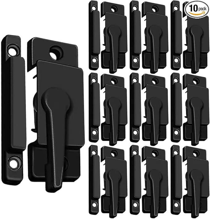 10 Pack Window Sash Locks Window Latch Replacement Window Locks for Vertical and Horizontal Sliding Windows Double Hung Windows-Black