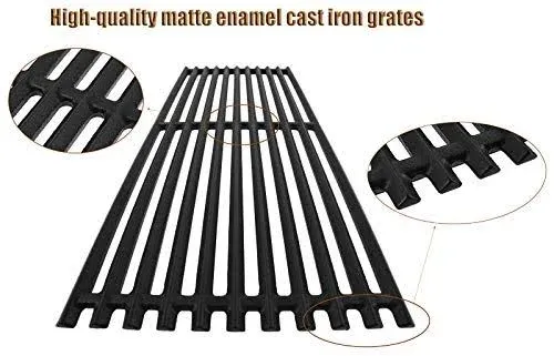 18 1/4" Stainless Steel Emitter Plates and Cast Iron Cooking Grill Grates Replacement Parts for Charbroil 463224912, 463231711, 463241413, 463241414, 463247209, 463271314, 466231711, Kenmore 463268107