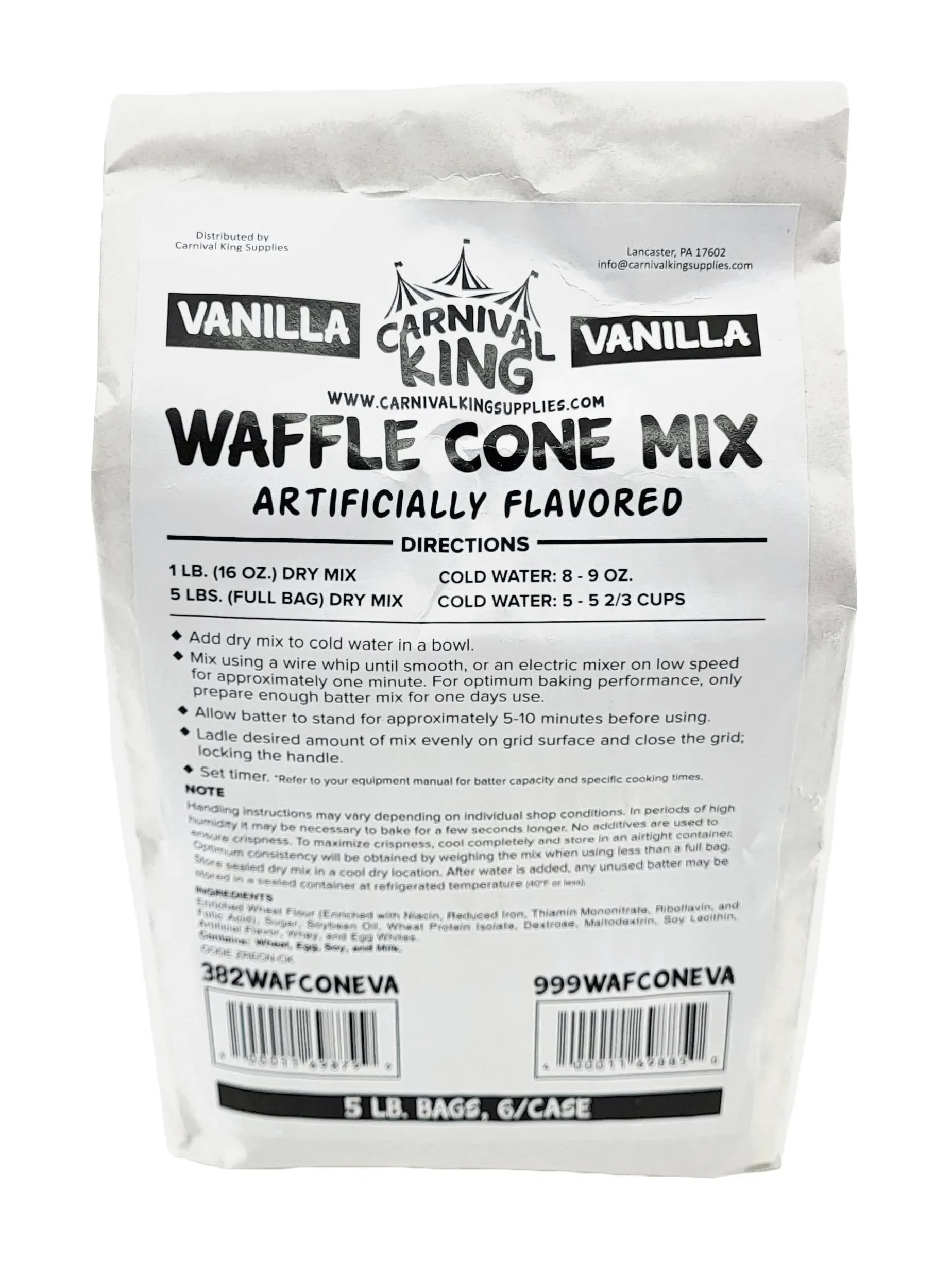 Carnival King Vanilla Waffle Cone Mix 5 lb. Bag