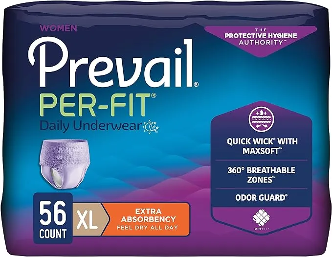 Prevail Daily Underwear Adult Underwear Pull On 2X-Large Disposable Heavy Absorbency, PWC-517 - Pack of 14