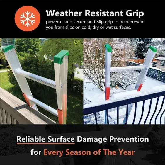 Ladder Stabilizer for Gutters & Roof, Extension Ladder Accessory Cover, Anti-Slip, Fall Prevention | Scratch Protection, Ladder Safety Covers, Strong Grip, Corner Cover | for 1 1/8” Wide Offset “T”