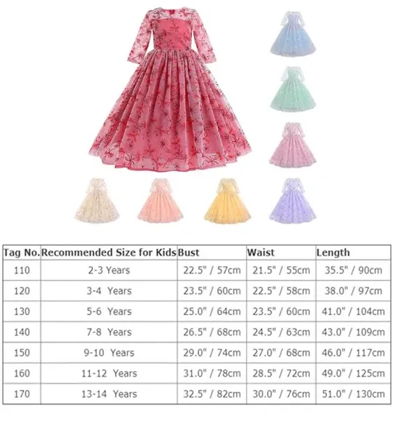 Ibtom Castle Flower Girls Vintage Floral Boho Lace 3/4 Sleeves Maxi Dress Wedding ...