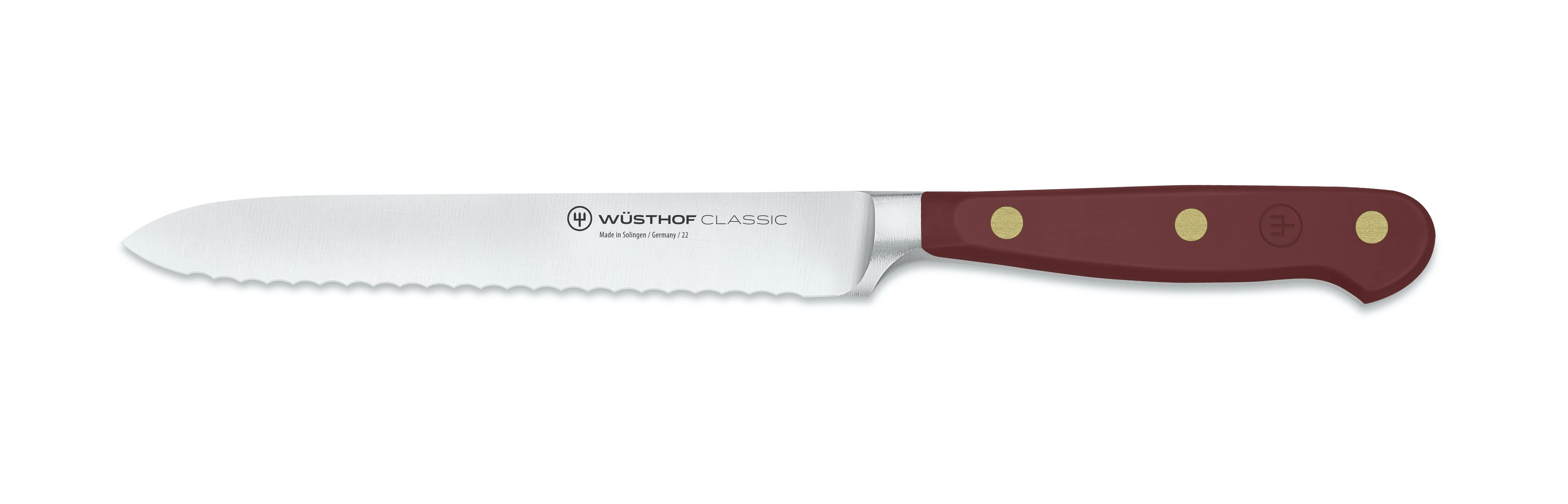 WÜSTHOF Classic Velvet Oyster 5" Serrated Utility KnifeWÜSTHOF Classic Velvet Oyster 5" Serrated Utility Knife