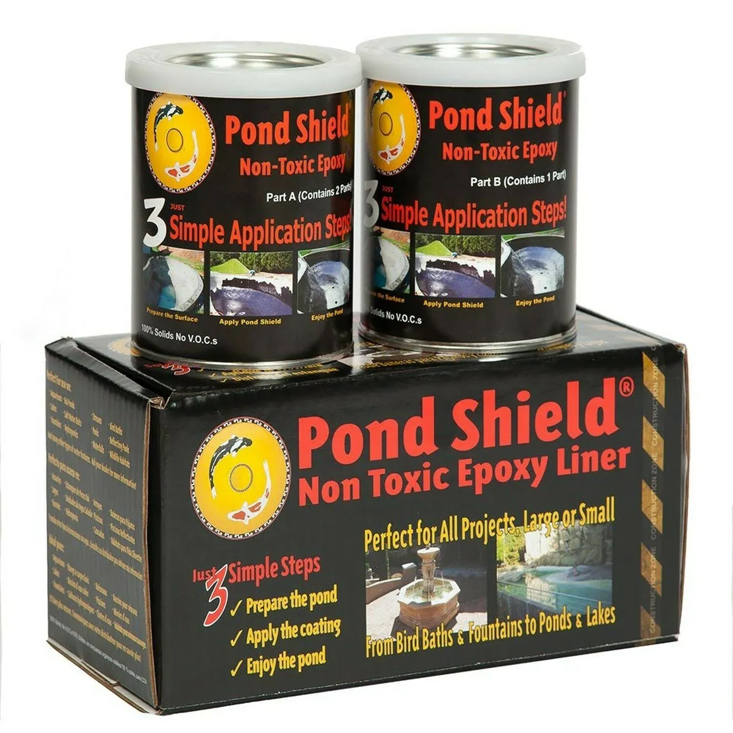 Pond Armor SKU-CGRAY-QT-R Charcoal Gray Pond Shield 1.5 Quart Kit Non-Toxic epoxy Coating